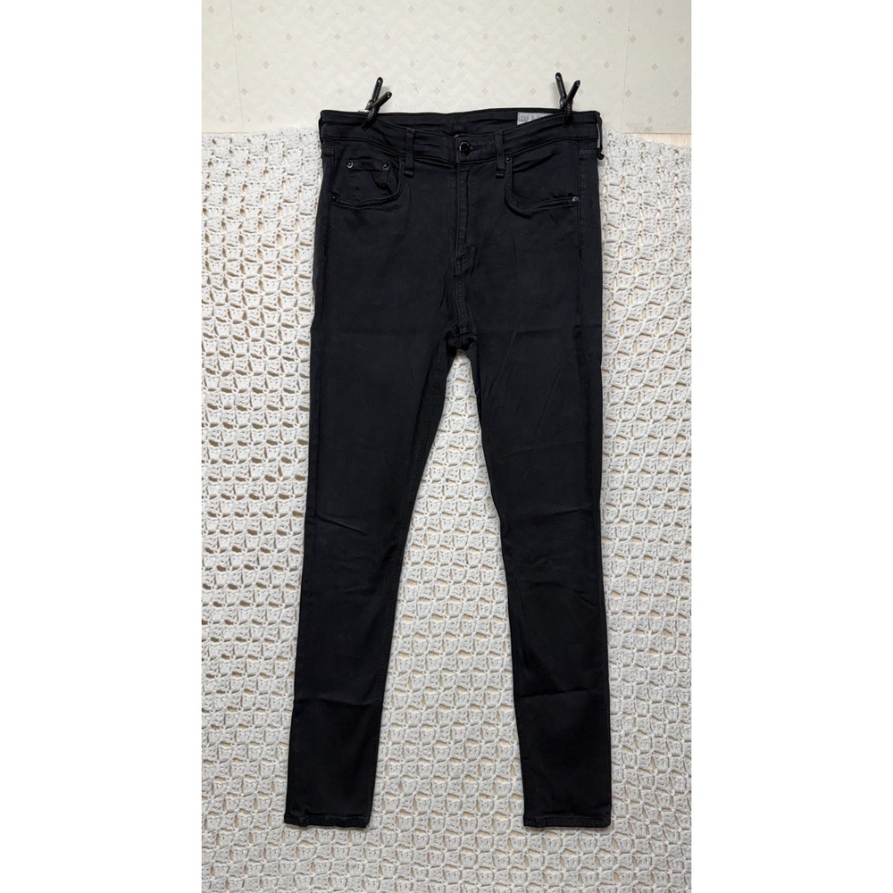 Rag & Bone Jeans Womens Size 29 W30 L29 Black Denim Skinny Mid Rise Stretch